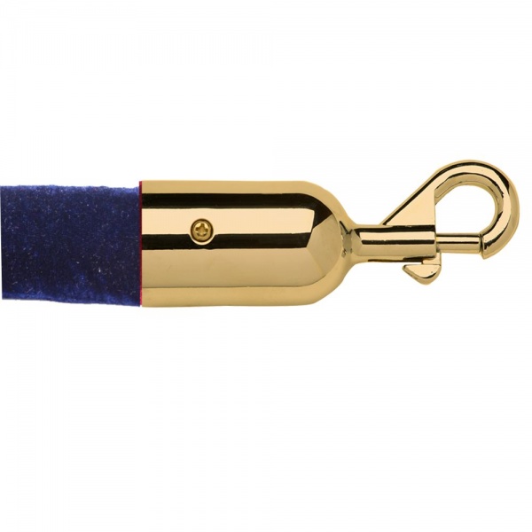 Blue Velvet Barrier Rope Gold Ends